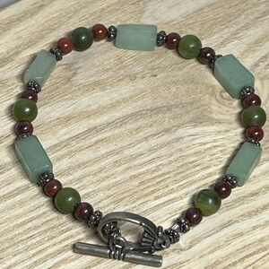 Vintage Gemstone Beaded Bracelet Boho